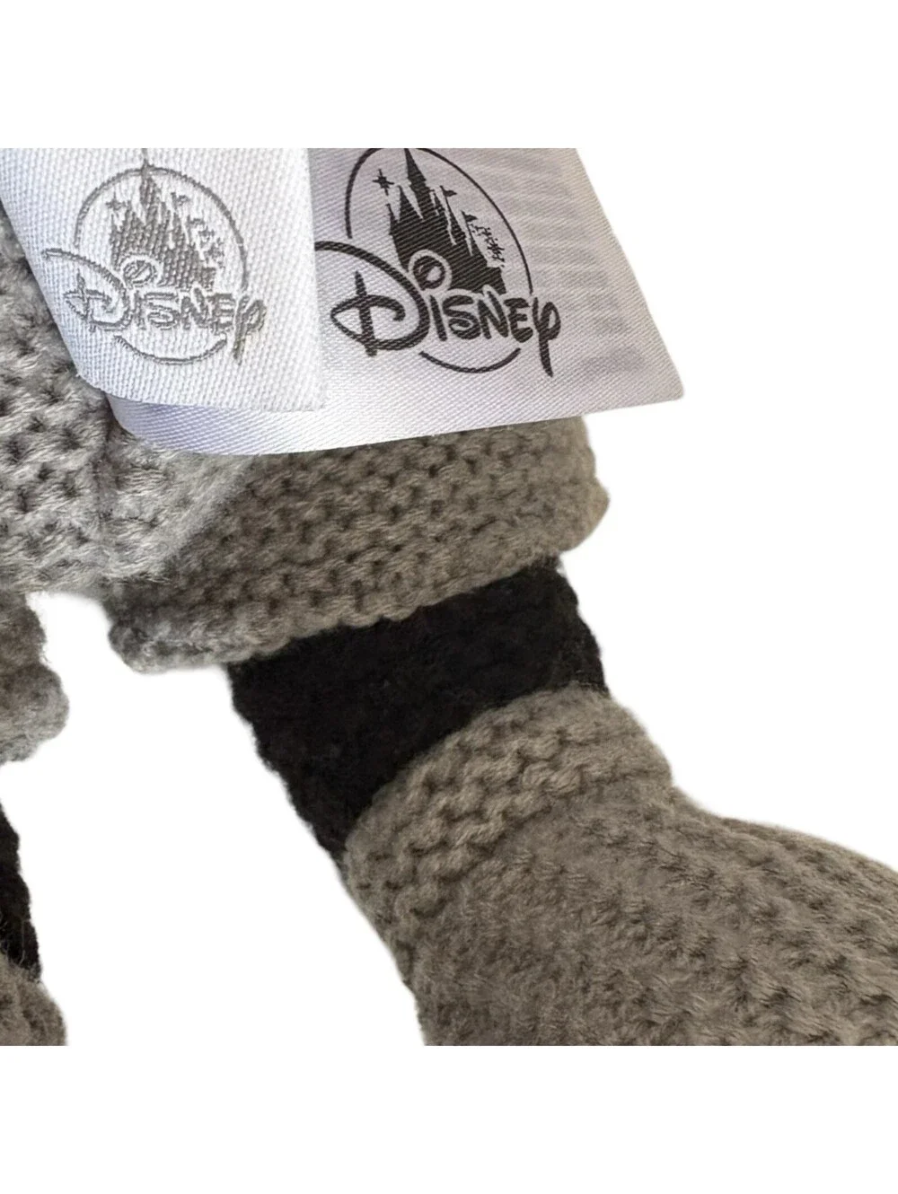 Disney Parks Steamboat Willie Mickey Mouse Knit Plush Gray Black Stuffed 18”